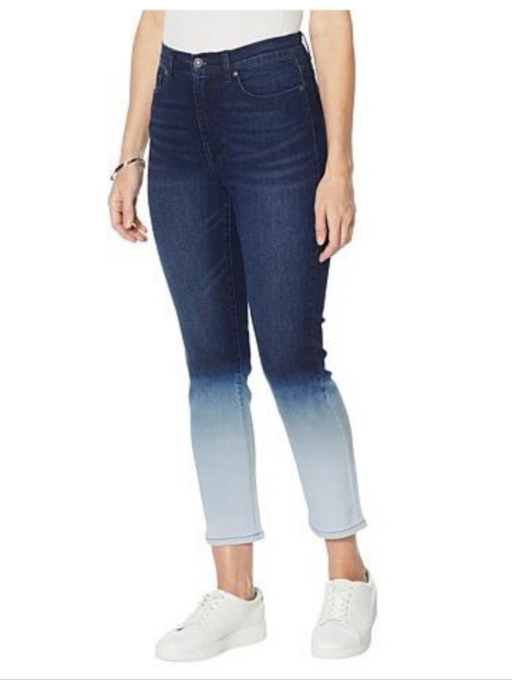 NWT!! DG2 by Diane Gilman Ombre Straight Leg Jeans - Dark to Light Blue